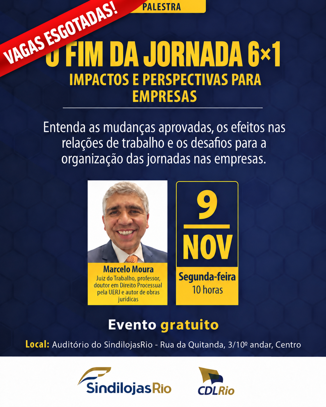Leia mais sobre o artigo VAGAS ESGOTADAS! Palestra gratuita (09/11) – Fim da Jornada 6×1